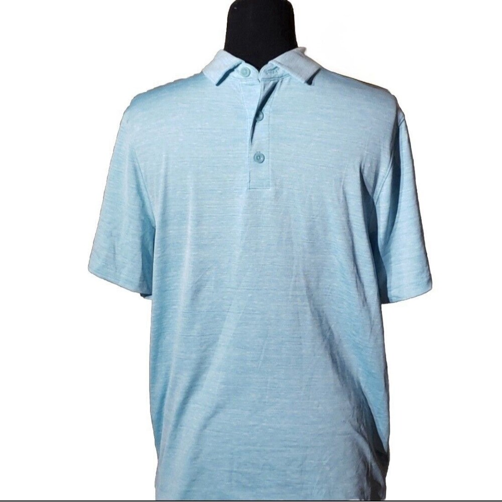 Men's C9 Champion Activewear Amazing Aqua Green Blue Golf Duo Dry Polo Shirt NEW